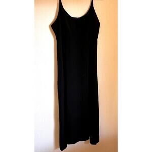 Vintage 90's Black Dress LBD Spaghetti Straps Rabbit Rabbit Rabbit Design Size 4